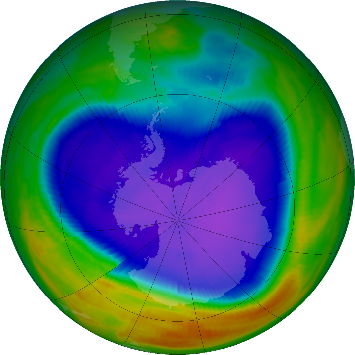 Antarctic ozone map for 28 September 1998